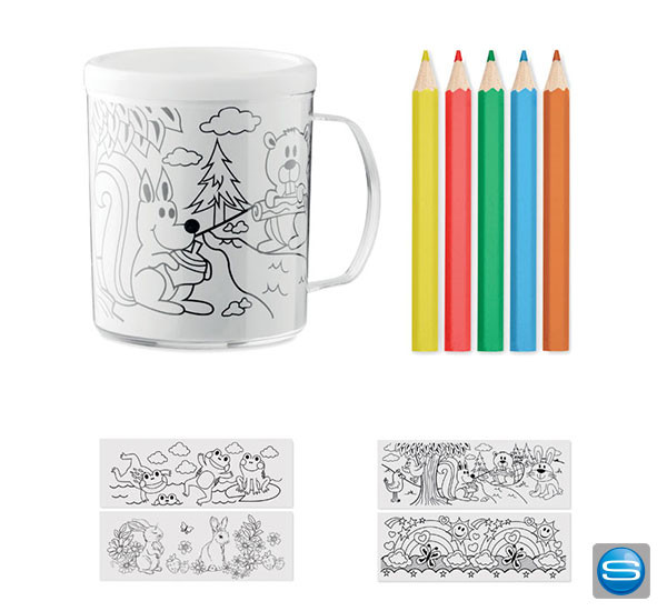 DIY Becher inkl. Stifte und Malvorlage als Werbegeschenk