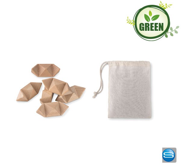 Holzstern als Geduldsspiel mit Ihrer Werbung