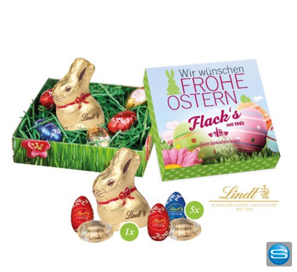 Kleines Osternest von Lindt als Werbegeschenk zu Ostern