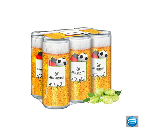 Bier Sixpack in Weltmeister-Design als Werbegeschenk