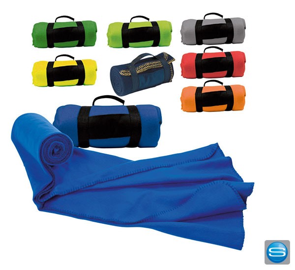 Große Fleecedecke mit Werbeaufdruck