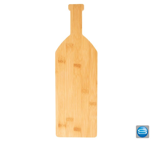 Schneidebrett in Form einer Weinflasche als Werbegeschenk