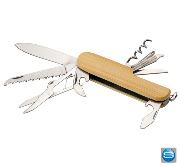 Bambus-Taschenmesser mit Logo gestalten