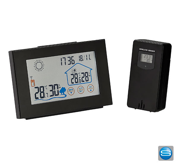 Wetterstation mit Außensensor mit Ihrem Firmenlogo individuell bedruckbar