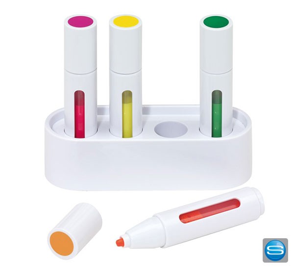 4er Highlighter Set als Werbegeschenk bedrucken