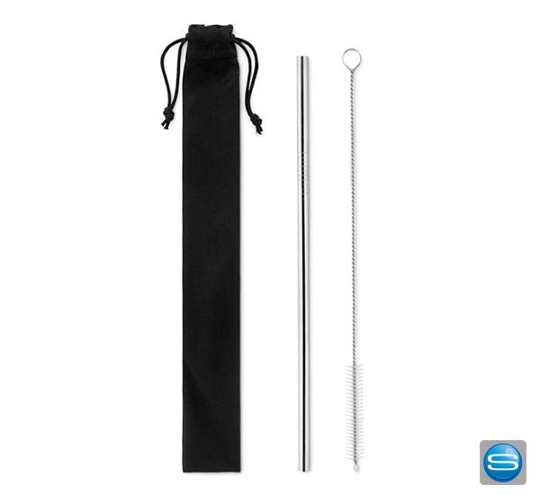 Edelstahltrinkhalm in Beutel als Give Away