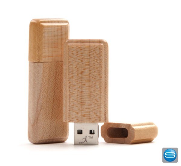 Rechteckiger Holz USB-Stick mit Ihrem Logo veredeln