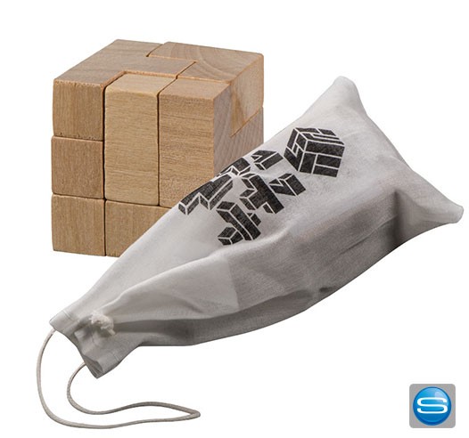 Würfel zum Zusammensetzen mit Logo veredelt