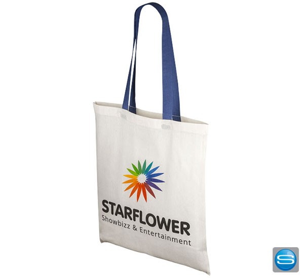 Baumwolltaschen mit bunten Henkeln