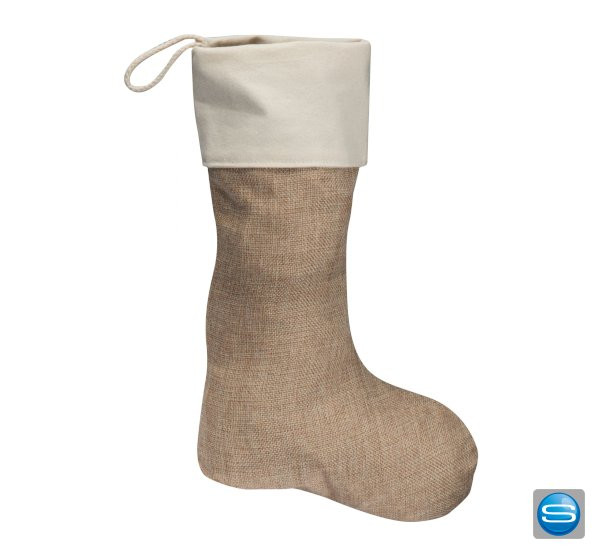 Jute Weihnachtssocken mit Logo aufgedruckt