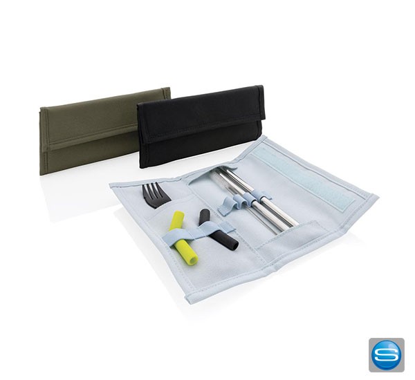 Trinkhalm und Besteckset als Werbegeschenk mit Logodruck