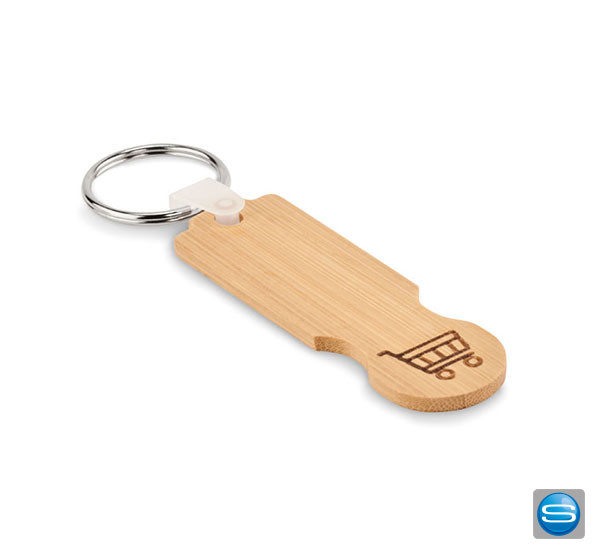 Einkaufswagenchip aus Bambus mit Ihrem Slogan veredelt