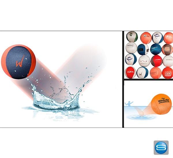 Waboba Wasser-Spielball hüpft auf dem Wasser mit Ihrem Logo
