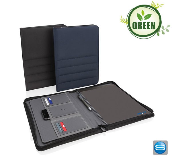A4 rPET Portfolio mit eigenem Logoaufdruck