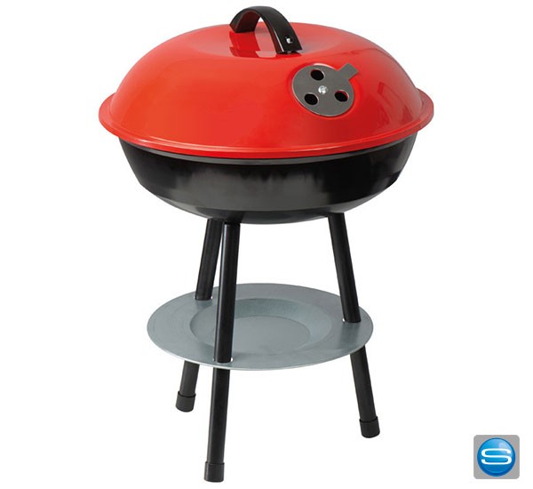 Mobiler Grill für Holzkohle als Werbeträger gravieren