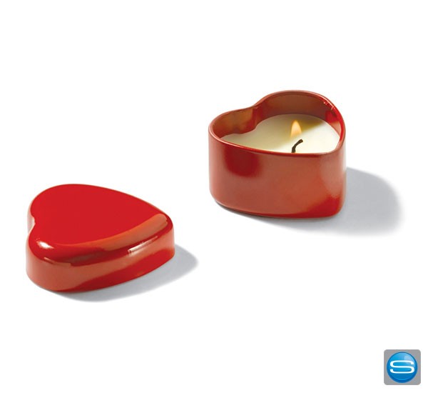 Duftkerzen in Herzdose mit individuellem Logodruck