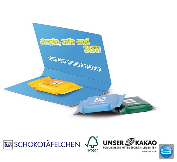 Express Ritter Sport Werbekarte indviduell bedrucken