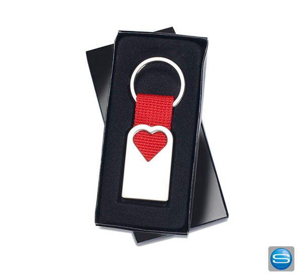 Schlüsselanhänger Herz mit Ihrem Logo gravieren