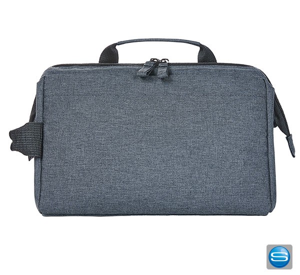 Formschöne Reißverschlusstasche als Werbegeschenk mit Logo