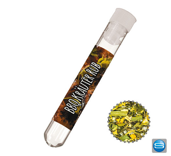 Reagenzglas mit Gewürzmischungen veredeln lassen