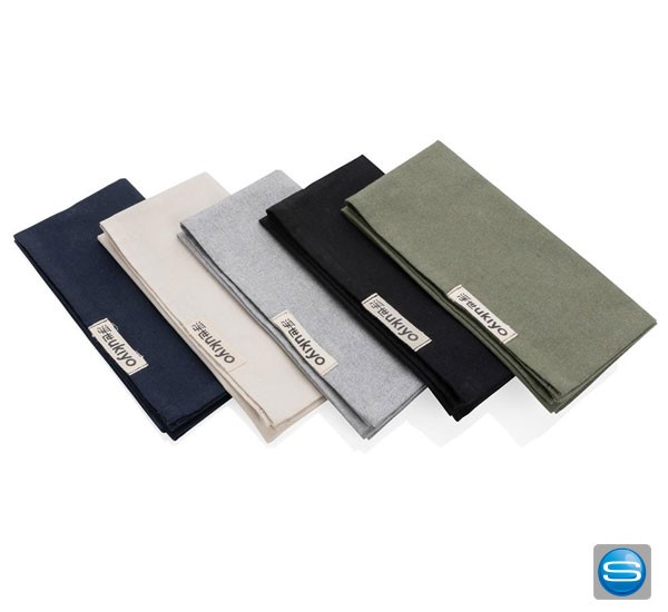 Servietten-Set aus recycelter Baumwolle mit Ihrem Logo bedrucken