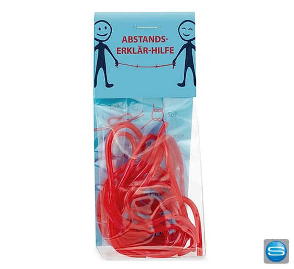Süße Abstands-Erklär-Hilfe als Werbegeschenk