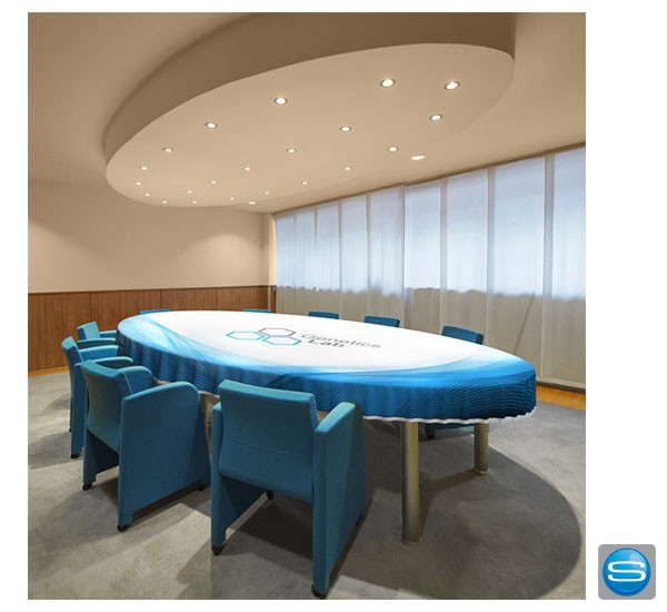 Tischdecke oval mit Ihrer Werbebotschaft bedrucken