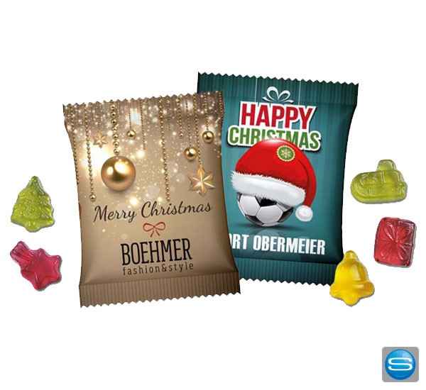 Weihnachts Gummibärchen in individuell bedruckter Folie