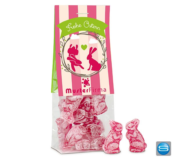 Fruchtige Hasen-Bonbons als Werbeartikel zu Ostern