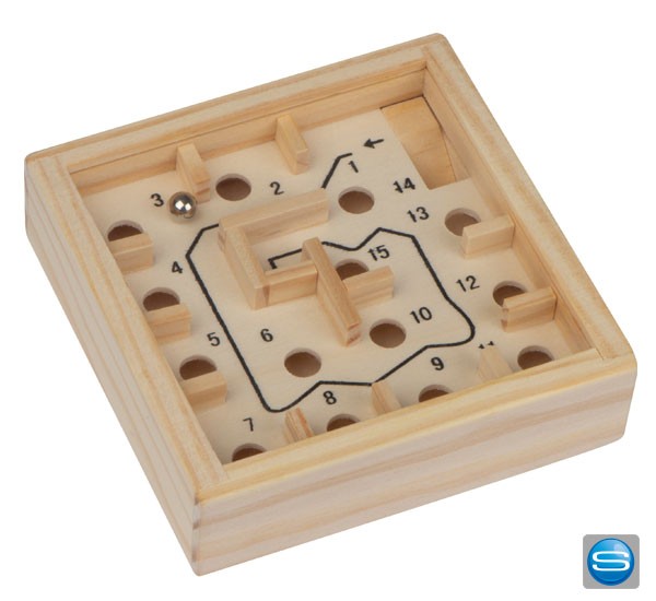 Holzlabyrinth Geduldspiel mit Ihrem Logo bedrucken