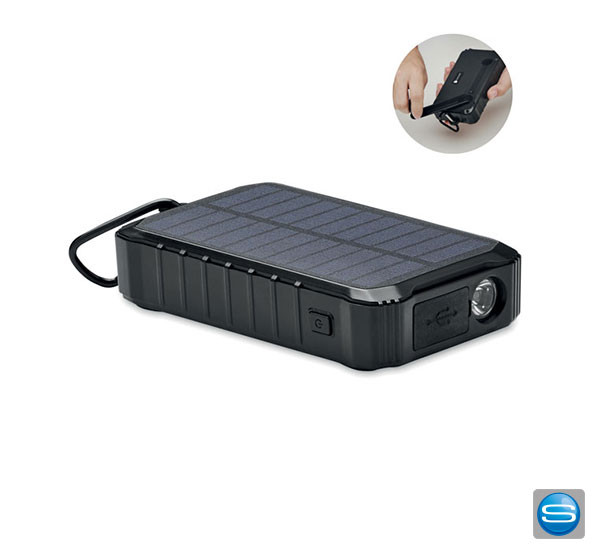 Solar Powerbank mit Ihrer Werbebotschaft bedruckt