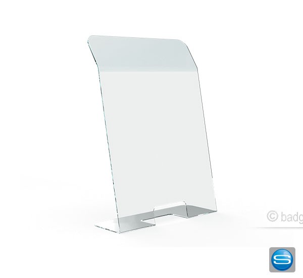 Spuckschutz mit Durchreiche als Werbeträger mit Logo bedrucken