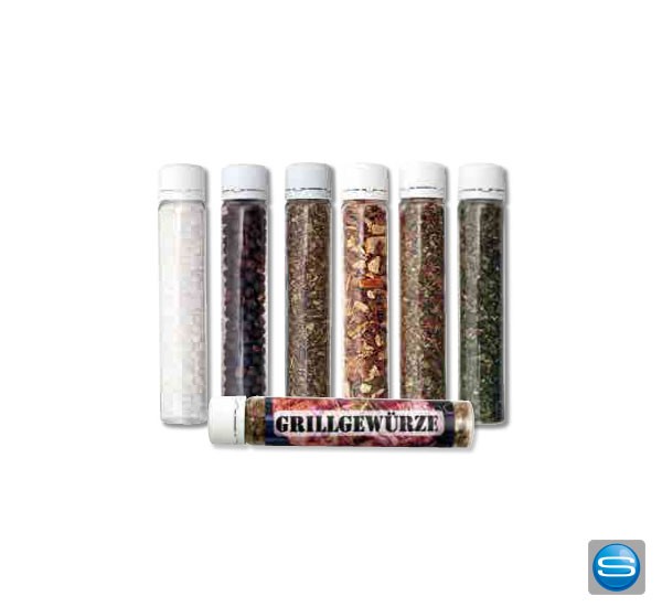 Gewürz-Röhrchen mit Logo bedrucken