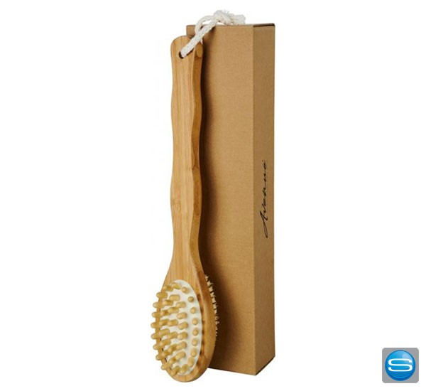 Bambus Duschbürste mit Massagefunktion und Ihrem Logo bedruckt