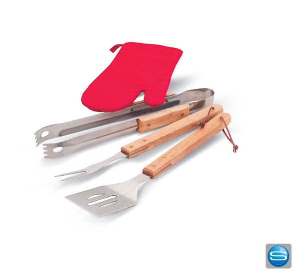 Bedruckte Schürze mit Grillutensilien