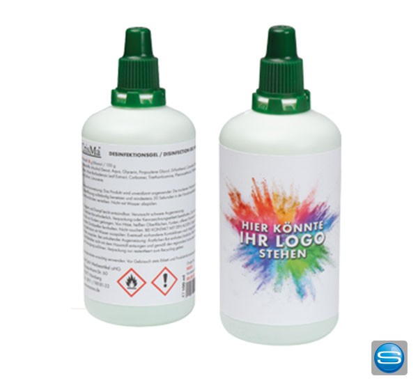 Desinfektionsgel bedrucken mit Logo