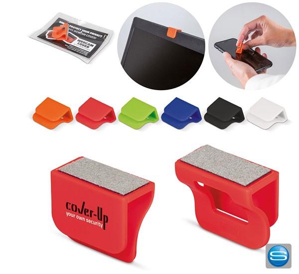 Webcam Abdeckung mit Bildschirmreiniger als Werbeartikel