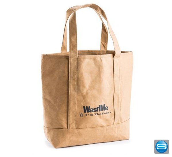 Jeans Paper Tragetasche als Werbegeschenk mit Logo bedrucken