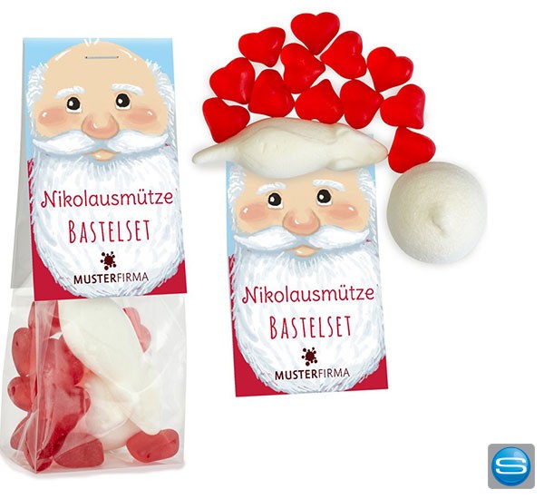 Nikolausmütze Bastelset als nette Aufmerksamkeit zu Weihnachten