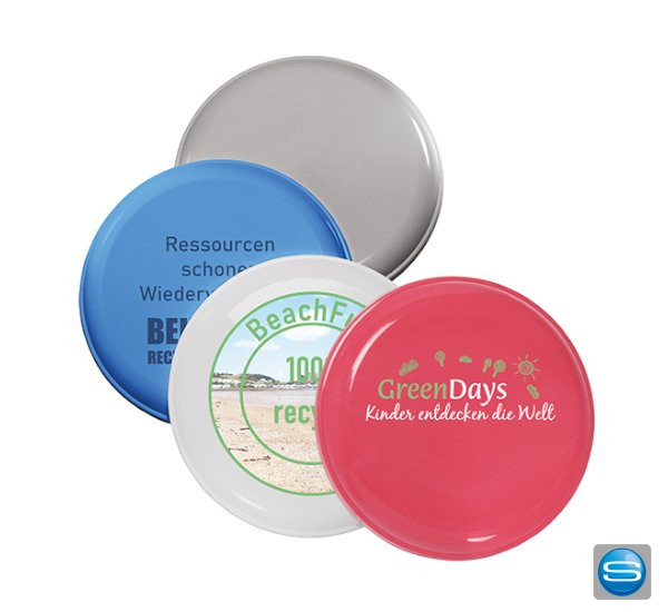 Wurfscheibe recycelt als Werbegeschenk mit Ihrem Logo bedrucken