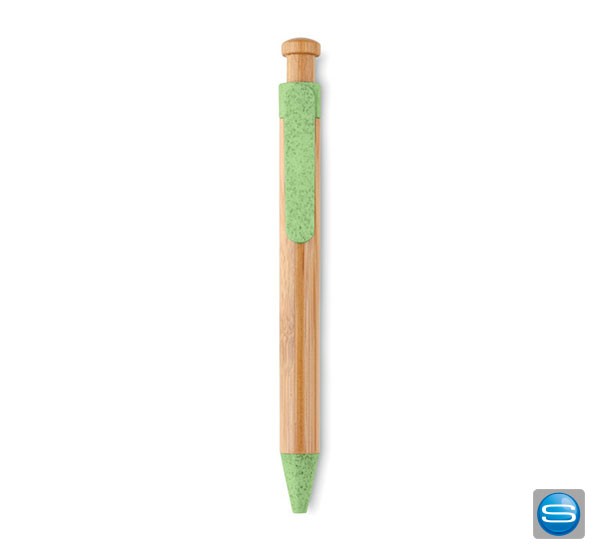 Druckkugelschreiber aus Bambus und Weizenstroh als Werbegeschenk bedrucken