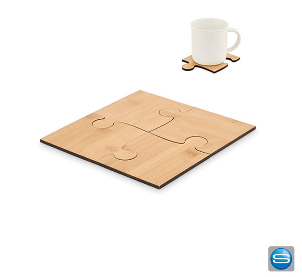 Untersetzer Set aus Bambus mit Ihrem Firmenzeichen