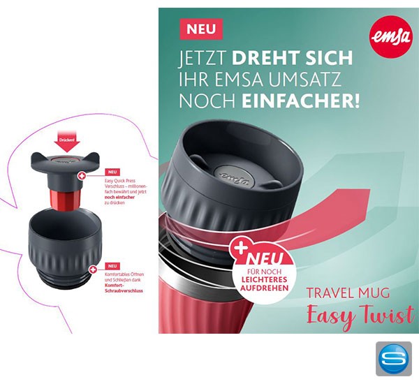 emsa Easy Twist Thermobecher mit Ihrem Logo gravieren