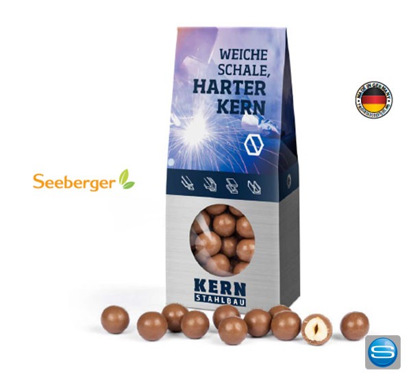 Haselnusskerne in Milchschokolade individuell bedruckbar