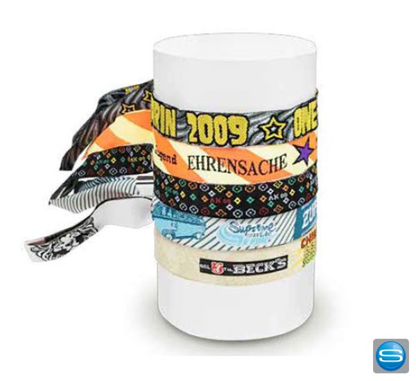 Eintrittsbänder Stoff mit Kunststoffverschluss