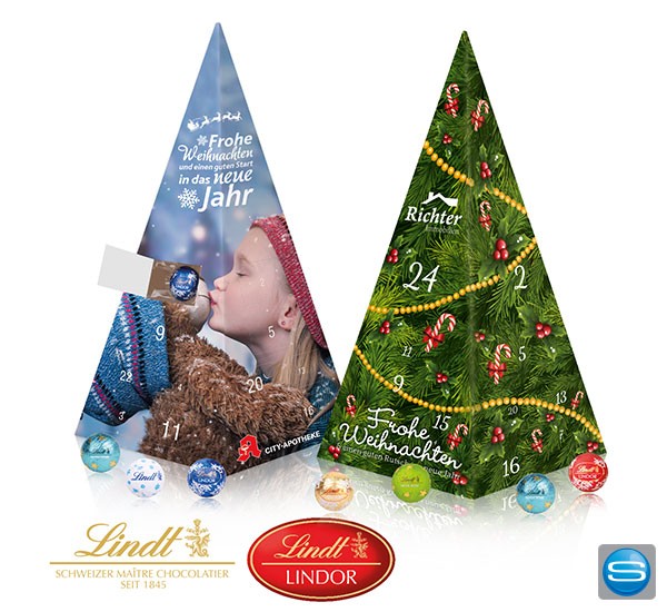 Lindt Pyramiden-Adventskalender mit eigenem Aufdruck