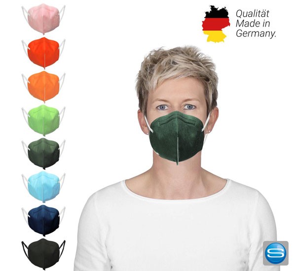 Farbige FFP2 Atemschutzmaske 10er Set auch Logo bedruckbar