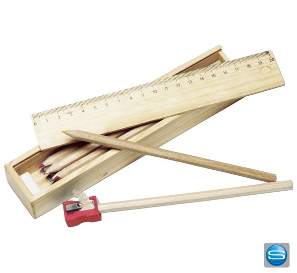 Buntstifte 12er Set 'Felix' in Holzbox individuell bedrucken lassen