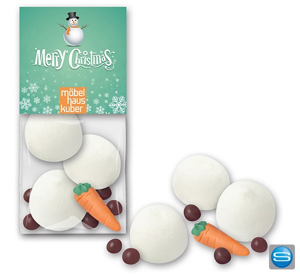 Schneemann Bastelset zum Vernaschen als Werbegeschenk