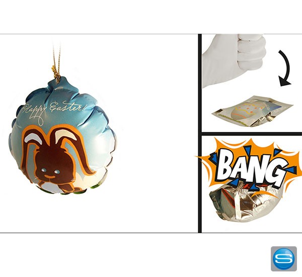 Selbstaufblasende Weihnachtskugel mit Ihrer Werbung bedruckt